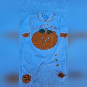 Vintage Y2k My Little Pumpkin Baby Onesie Sleeper 0-3 Months